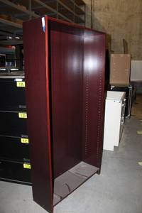 lot 93 image: Dark Red Finish Bookshelf