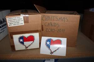 lot 174 image: 2 boxes of Christmas Cards with Texas Heart