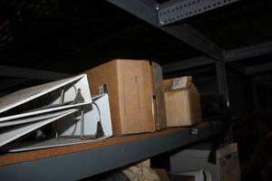 lot 181 image: White Binders, Projector, Flexible Binders, and Marble Paper Weights