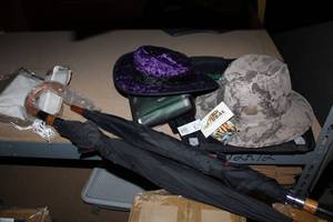 lot 192 image: Umbrellas, Hats, Bags as shown