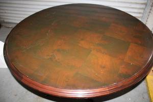 lot 114 image: 4-Legged Pedestal Base Dining Table