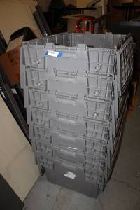 lot 342 image: Grey Stackable Plastic Tubs