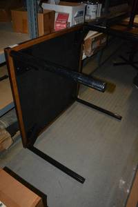 lot 431 image: Solid 42x42 Square Table with Steel Legs