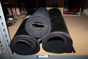 lot 347 image: Black Roll Fabric Display Panels with Magnetic sides (have slots for hanging), see pictures