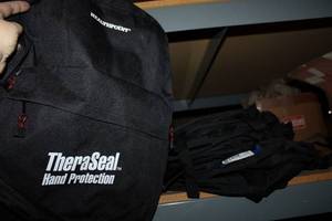 lot 389 image: Black Backpacks and shown