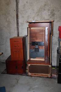 lot 489 image: Cherry Finish Desk and File Cabinets