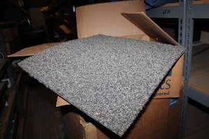 lot 455 image: 12 Square Carpet Tiles and Box of Spring-Fill Packaging Paper