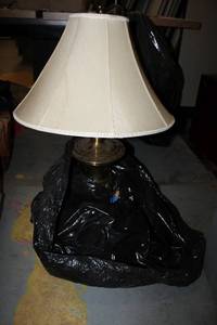 lot 485 image: Pair of Brass Base Table Lamps as shown