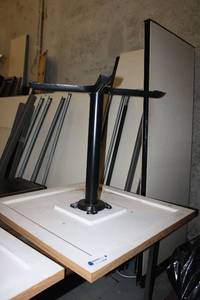 lot 490 image: 3x3 Laminate Top Table with Cast Iron Base