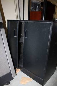 lot 493 image: Black 2-Door Storage Cabinet 30x15x30