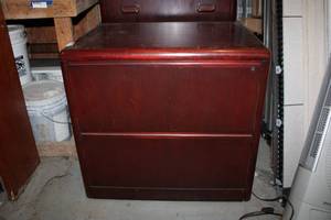 lot 498 image: 2-Drawer Cabinet Cherry Finish - 24x32x30H