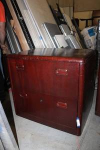 lot 499 image: 2-Drawer Cabinet Cherry Finish - 24x32x30H