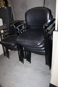 lot 507 image: 9 Stackable Black Chairs