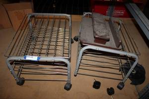 lot 557 image: 1 Tall Wire Rolling Cart - 2 Total as shown