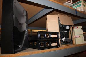 lot 552 image: Office Supplies Paper Sorters, Power Cords, Lock Boxes