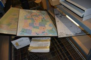 lot 534 image: Keyboard Drawer, Maps, and Picture Frames