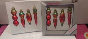 lot 14 image: 2 packs of glass Christmas ornaments