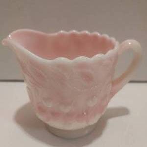 lot 28 image: MCM Fenton Rosaline glass cherries creamer