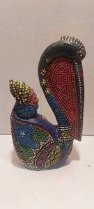 lot 33 image: 13 MCM hand painted wooden pelican
