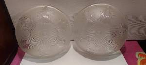 lot 47 image: Two Vintage Solid glass ceiling light covers