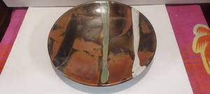 lot 119 image: MCM 12 hand painted glazed clay bowl