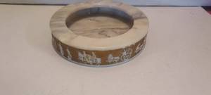 lot 138 image: vintage marble ashtray with gold metal accents