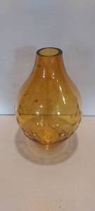 lot 149 image: Crate and Barrel Krosno Poland Amber Morocco 11 glass vase.  heavy