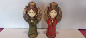 lot 151 image: MC 8 jeweled praying angels.  japan paper mache