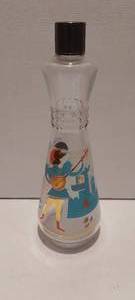 lot 166 image: MC 12 Glass decanter.  Image is frosted, painted and looks to have gold leaf paint as well (EMPTY)