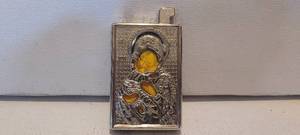 lot 173 image: Vintage Eagle DoubleFlame butane lighter with picture of Mary and child