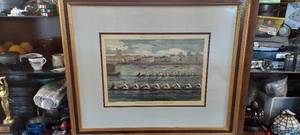 lot 180 image: MCM 36 x 30 framed print with glass