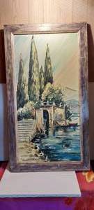 lot 184 image: MCM 41 x 23 framed painting