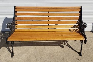 lot 13 image: Cast Iron & Wood Park Bench