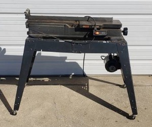 lot 14 image: Craftsman Model 113.206930 Jointer  Planer w 12 HP Motor & Matching Rolling stand