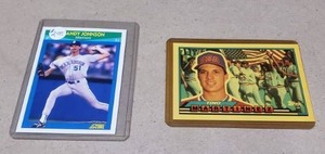 lot 110 image: Lot of 2 MLB Cards, Randy Johnson Rising Star and Tino Martinez