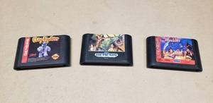 lot 137 image: Lot of 3 Sega Genesis Game Cartridges, Clay Fighter, Golden Axe II, Aladdin