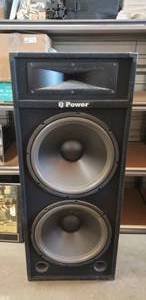 lot 93 image: Q Power Speaker Dual 18 Subs, Measures 51x 21x16