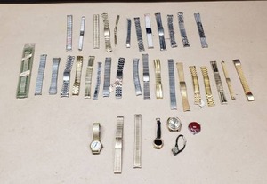 lot 171 image: Large Lot of Vintage Watches, Watchbands & Faces, 38 Pieces, Some Gold Filled