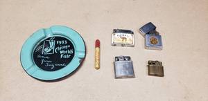 lot 173 image: Lot of Vintage Collectible Lighters and Ashtray