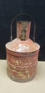 lot 187 image: Antique W.M. Neil 5 Gallon Liquid Measure, Used For Filling Staion Gas Callibration