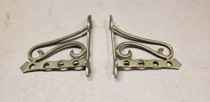 lot 237 image: Lot of 2 Brass Wall Mounted Hangers