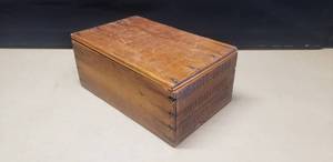 lot 275 image: Vintage Wooden Hinged Prunes Box