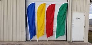 lot 292 image: Set of 4 Outdoor 10 Flags w Poles