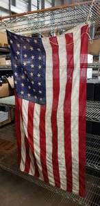lot 310 image: Vintage Stitched American Flag, Measures 32 x 58