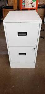 lot 307 image: Metal 2-Drawer File Cabinet w Key