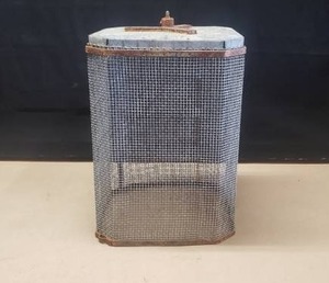 lot 315 image: Large Vintage Tractor Farm Hopper, Measures 20 x 13 x 13, Would Make an AWESOME Hanging Light Shade