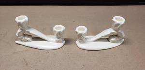lot 376 image: Lot of 2 Haeger Pottery 75th Anniversary Candle Holders