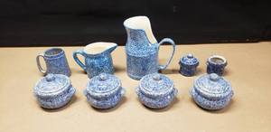 lot 383 image: Large Lot of Ceramic Blue Spongeware