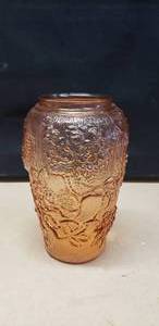 lot 387 image: Beautiful & RARE Fenton Pink Depression Glass Bird of Paradise Urn Vase