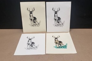 lot 403 image: Lot of 4 Don A Lynch Artist Signed # Numbered Lithographs, 1 is Hand Colored